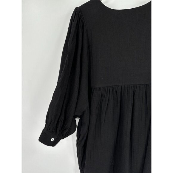 Pomander Place by Tuckernuck Black Gauze Millie Dress sz M Mini Length Swing - Picture 6 of 10